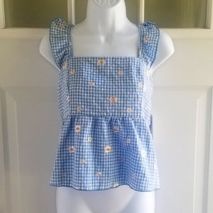 NWT Kirious Gingham Peplum Top - Sz M